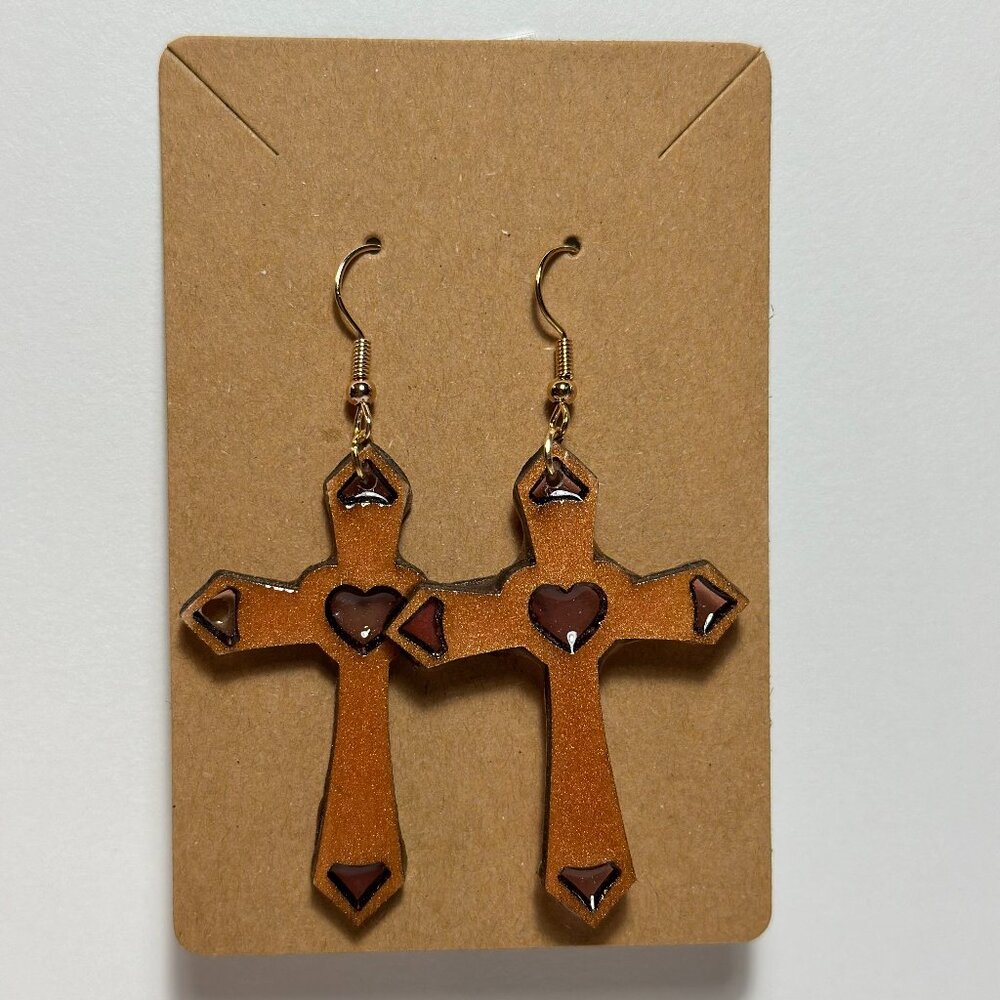 Resin Cross Earrings